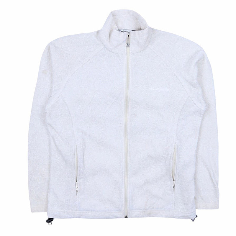 Colombia 90's Spellout Zip Up Fleece Small White