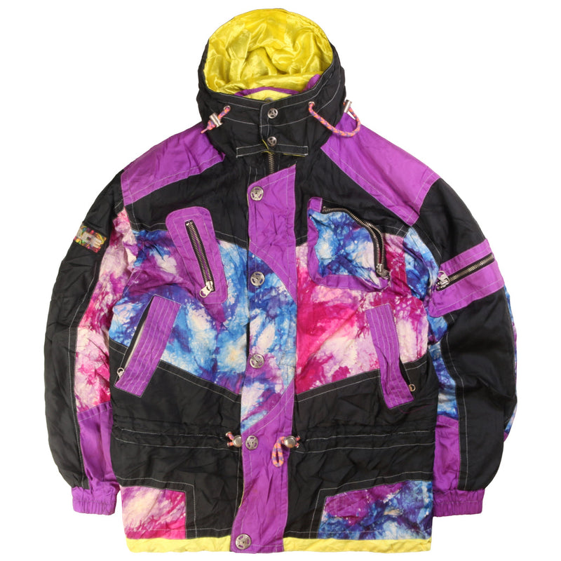 Fablice 90's Retro Ski Heavyweight Puffer Jacket Large Purple