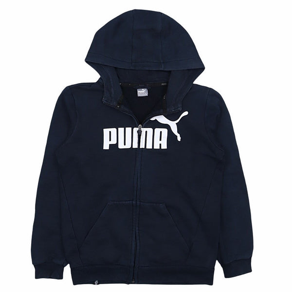 Puma 90's Spellout Zip Up Hoodie XLarge Blue