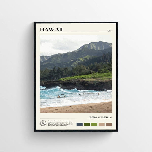 Hawaii Palm Tree Beach Poster