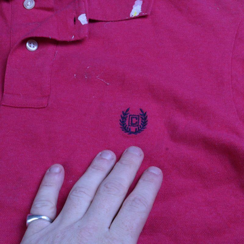 Chaps Ralph Lauren Short Sleeve Button Up Polo Shirt Men's Small Pink
