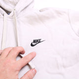 Nike  Long Sleeve Off White Hooded Hoodie XLarge White