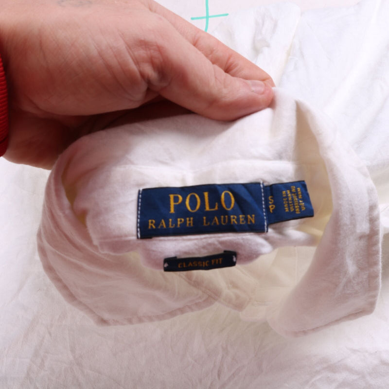 Ralph Lauren Short Sleeve Button Up Polo Shirt Small White