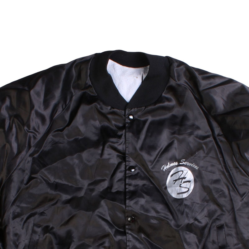 Holmes Holmes Services Button Up Bomber Jacket Large (missing sizing label) Blac