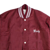 West Wind Wendy Button Up Bomber Jacket Men's Medium Burgundy Red