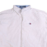 Tommy Hilfiger Plain Long Sleeve Button Up Shirt Men's XX-Large (2XL) White