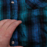 Trail's End Button Up Check Shirt Men's Large Blue
