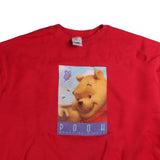 Disney Pooh Bear Heavyweight Crewneck Sweatshirt Men's X-Large Red