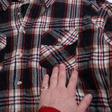 Timber Run  Long Sleeve Button Up Check Shirt Large Black