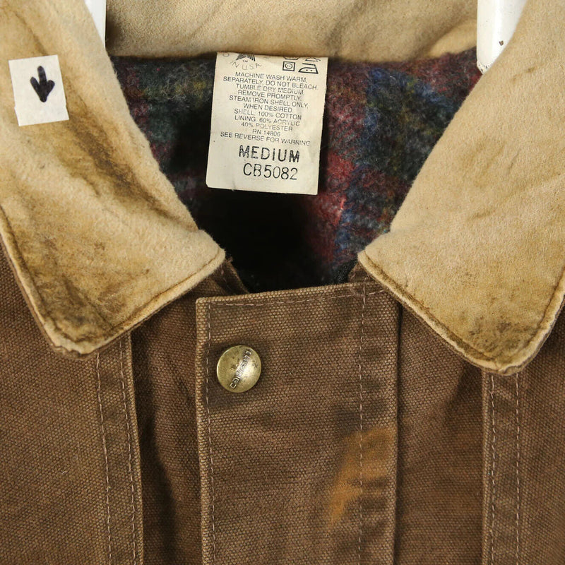 Carhartt 90's Heavyweight Zip Up Workwear Jacket Medium Brown