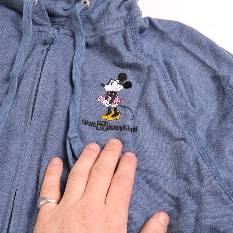 Disneyland  Minie Mouse Full Zip Up Hoodie XLarge Blue