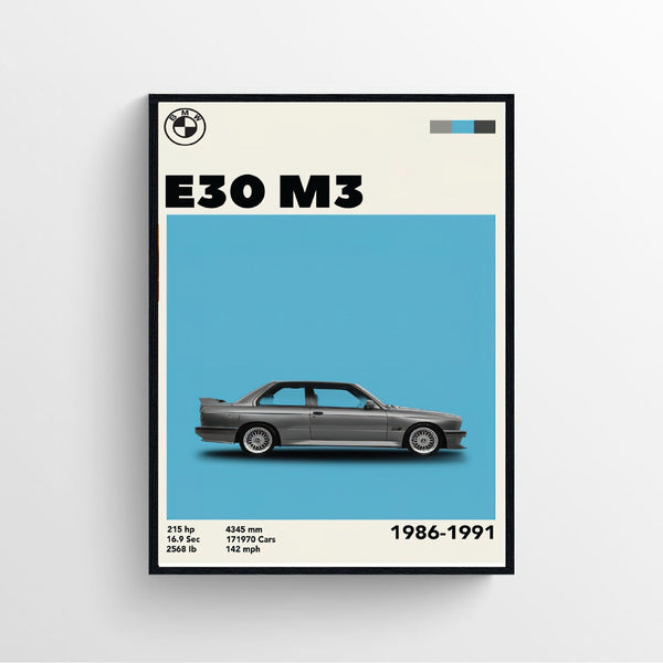 BMW M3 E30 Classic Poster