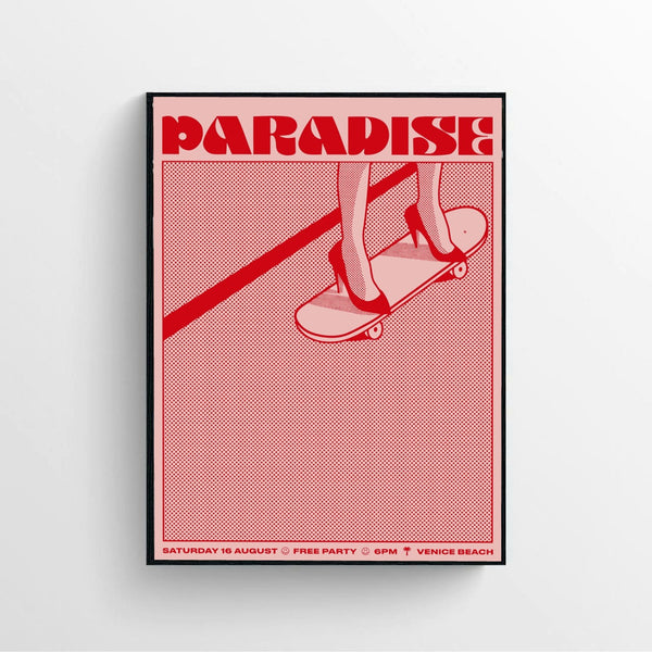 Pink Paradise High Heels Skateboard poster