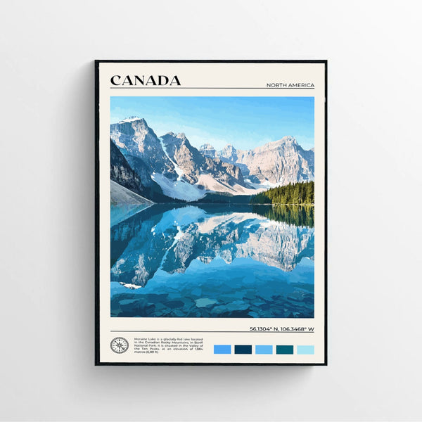 Iconic Moraine Lake  Canvas Print Poster