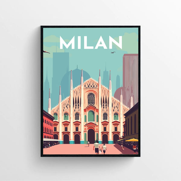 Milano Travel Art Vintage Poster