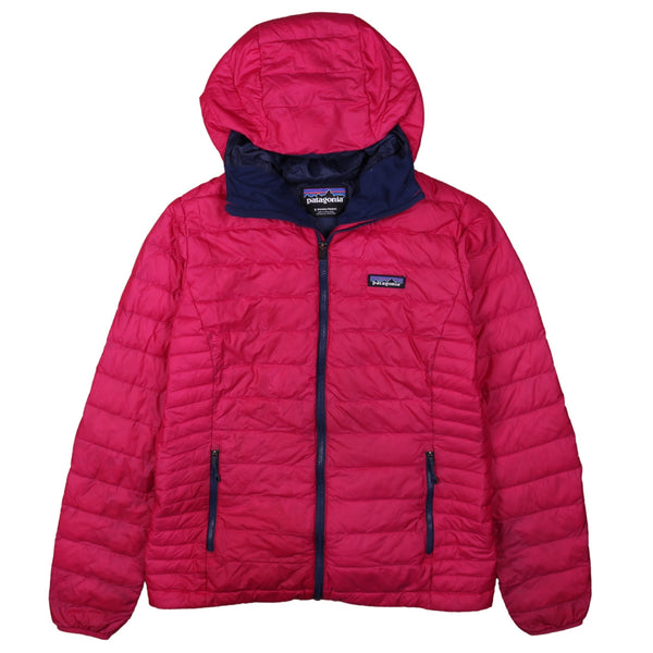 Patagonia 90's Hooded Full Zip Up Puffer Jacket Small Pink