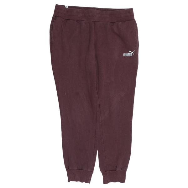 Puma 90's Elasticated Waistband Drawstrings Joggers / Sweatpants Large Burgundy Red