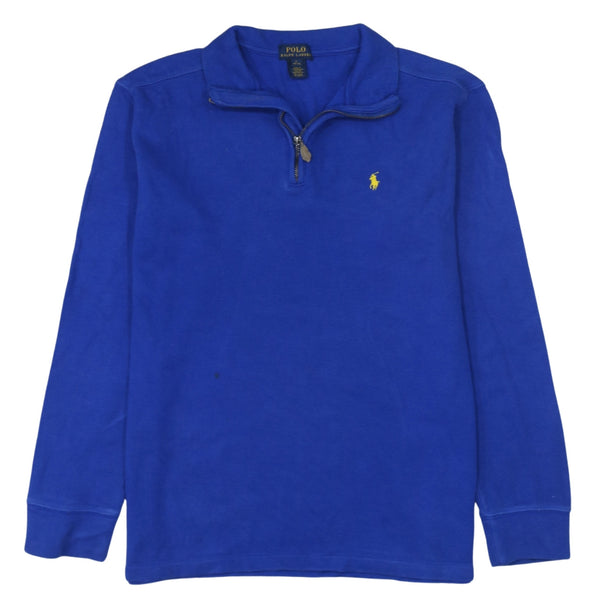Polo Ralph Lauren 90's Lightweight Quarter Zip Sweatshirt Large Blue