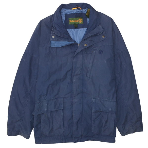 Timberland 90's Lightweight Full Zip Up Windbreaker Large Navy Blue