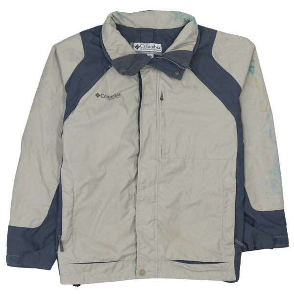 Columbia 90's Vintage Beige Cream Windbreaker XL Lightweight Full Zip
