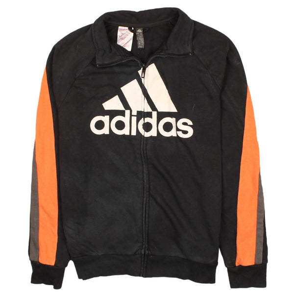 Adidas 90's Spellout Full Zip Up Sweatshirt Large Black