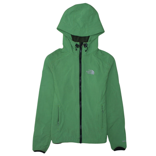 The North Face Green Hooded Jacket Women’s Small Full Zip Embroidered Logo Windbreaker