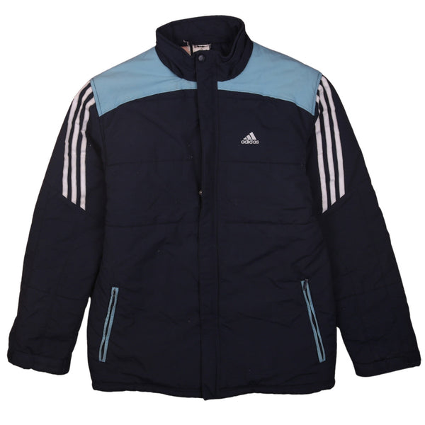 Adidas 90's Lightweight Full Zip Up Puffer Jacket Small (missing sizing label) Navy Blue