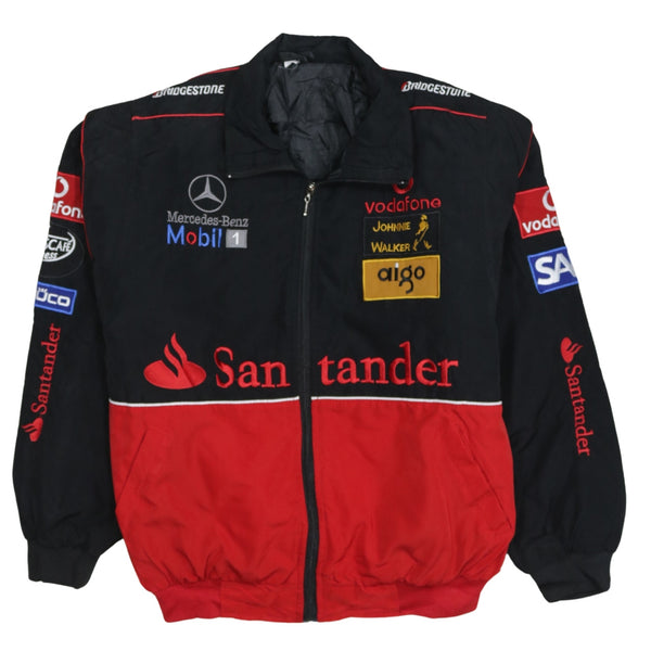 Mercedes-Benz 90's Racing Jacket Full Zip Up Nascar Jacket Large Black