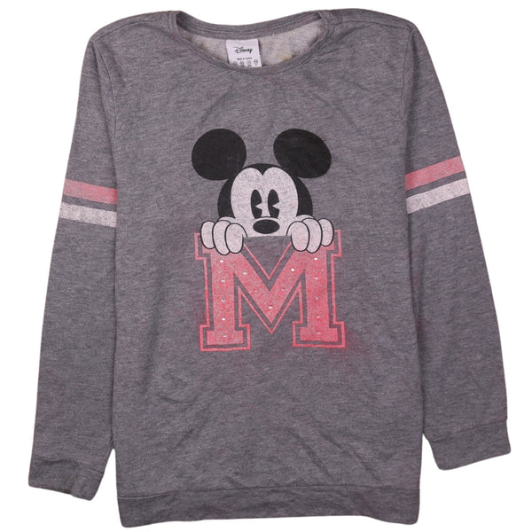 Disney 90's Mickey Mouse Crew Neck Sweatshirt Large (missing sizing label) Grey