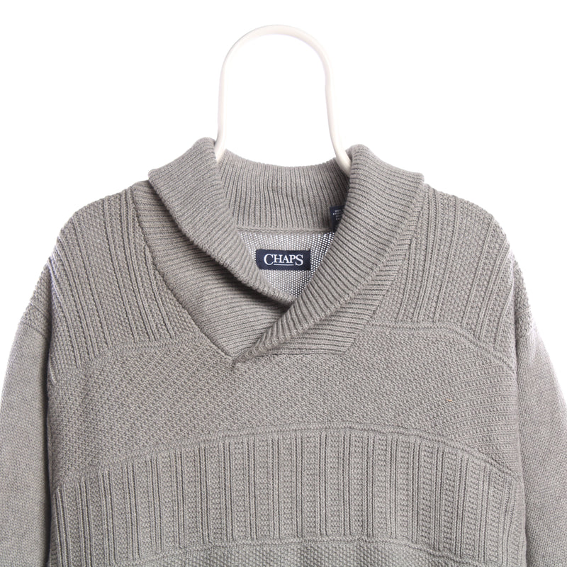 Chaps Ralph Lauren 90's Knitted Jumper / Sweater XLarge Grey