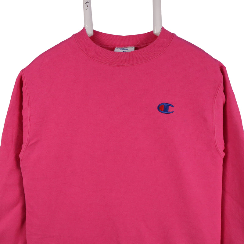 Champion 90's Crewneck Single Stitch Long Sleeve Jumper XSmall Pink