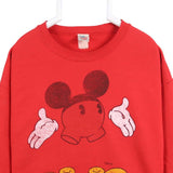 JUNK FOOD 90's Mickey Mouse Crewneck Sweatshirt Medium Red