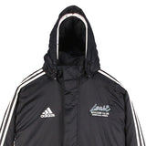 Adidas 90's Soccer Club Puffer Zip Up Windbreaker Jacket Medium Black