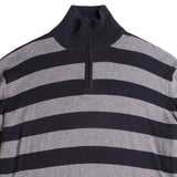 Nautica  Quarter Zip Striped Jumper / Sweater XXLarge (2XL) Navy Blue