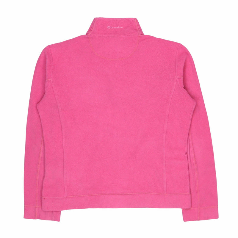 Champion 90's Quarter Zip Fleece Sweatshirt Large Pink