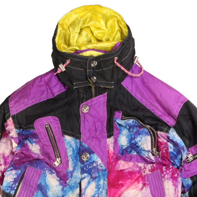 Fablice 90's Retro Ski Heavyweight Puffer Jacket Large Purple