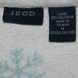 Izod 90's Snowflakes Quater Zip Fleece Jumper Medium White