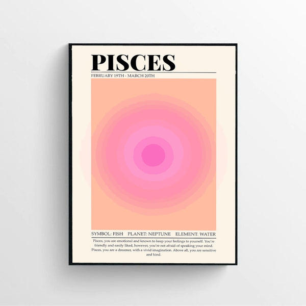 Pisces Zodiac Print Poster