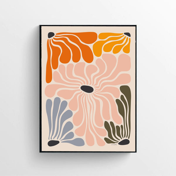 Groovy Flower Rug Print Poster