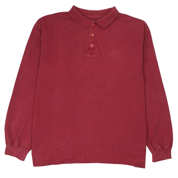 Levi's 90's Long Sleeve Quarter Button Polo Shirt XLarge Red