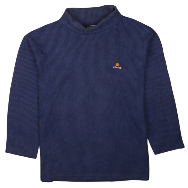 Ellesse 90's Heavyweight Turtle Neck Sweatshirt Large Navy Blue