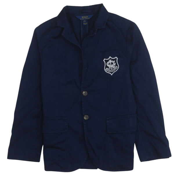 Polo Ralph Lauren Navy Blazer Women’s Medium Crest Patch Pockets Casual Jacket