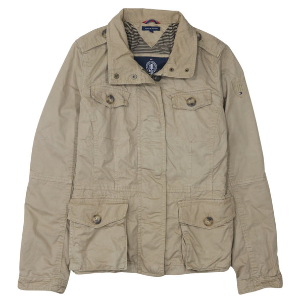 Tommy Hilfiger 90's Lightweight Full Zip Up Windbreaker Medium Beige Cream