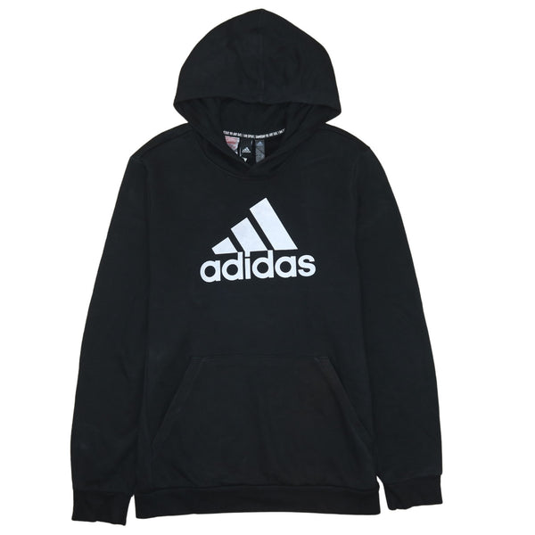 Adidas 90's Black Spellout Pullover Hoodie XLarge Vintage