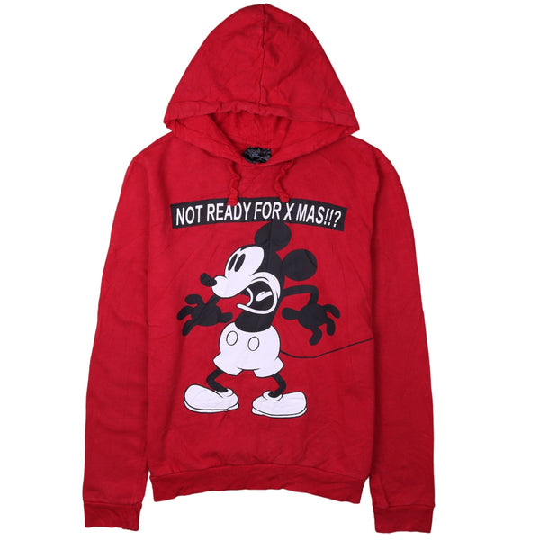 Diseny 90's Mickey Mouse Pullover Hoodie XSmall Red