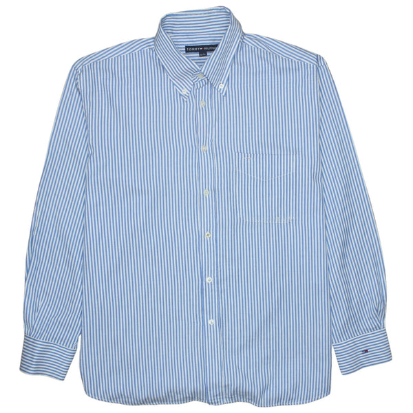 Tommy Hilfiger 90's Long Sleeve Button Up Shirt XLarge Blue