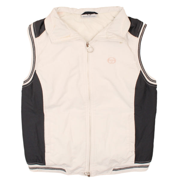 Sergio Tacchini 90's Vest Sleeveless Full Zip Up Gilet XSmall (missing sizing label) White