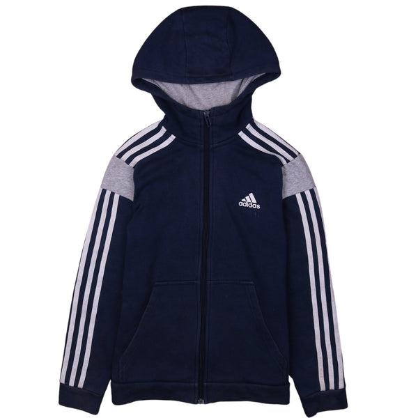 Adidas 90's Sportswear Full Zip Up Hoodie XSmall (missing sizing label) Navy Blue