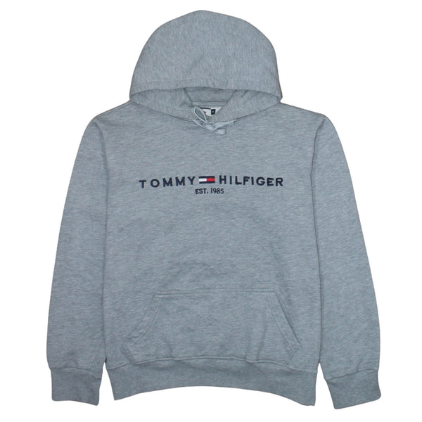 Tommy Hilfiger 90's Spellout Pullover Hoodie Medium Grey