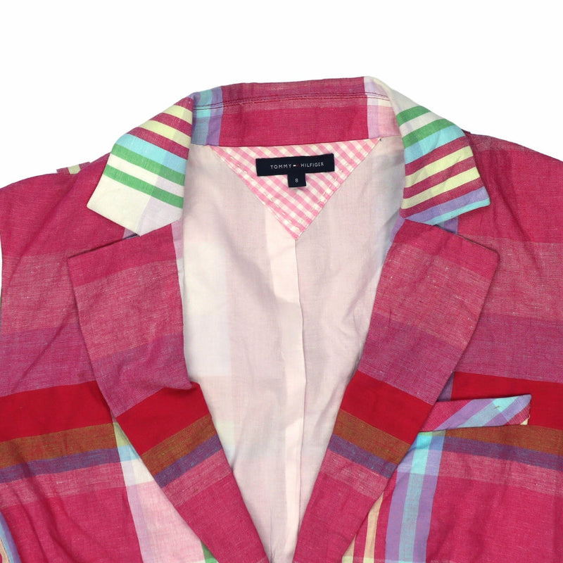 Tommy Hilfiger 90's Tarten Button Up Blazer Small Pink